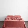 Pink Clay 100% French Flax Linen Flat Sheet -Bed Series Store FLATSHEET01 ccbe8246 7b64 4f95 80f5 ab4d02d64a14