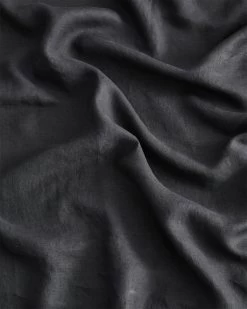 Charcoal 100% French Flax Linen Flat Sheet -Bed Series Store FLATSHEET03