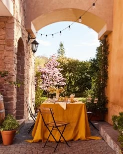 Terracotta & Limoncello 100% French Flax Linen Flower Placemats (Set Of Four) 9 Terracotta & Limoncello 100% French Flax Linen Flower Placemats (Set Of Four) -Bed Series Store Flower TerracottaLimoncello 04