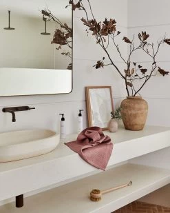 Lavender 100% French Flax Linen Waffle Hand And Face Towel