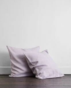 Lilac 100% French Flax Linen European Pillowcases (Set Of Two)