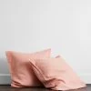 Peach 100% French Flax Linen European Pillowcases (Set Of Two)