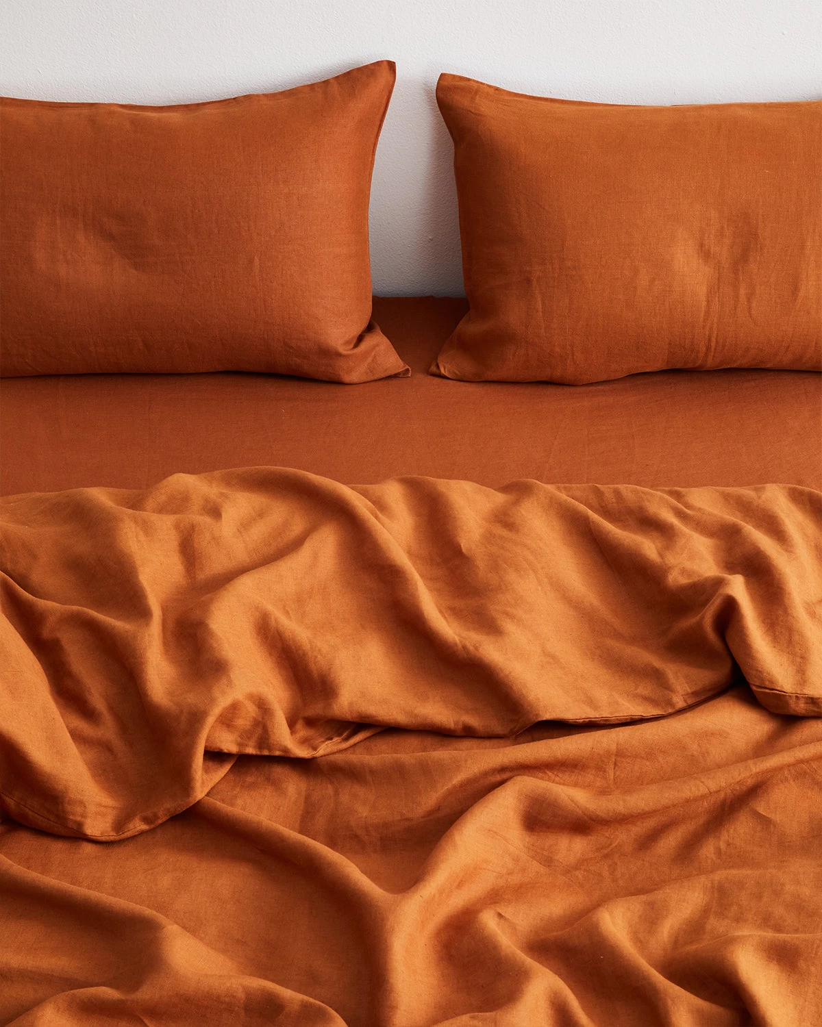 Rust 100% French Flax Linen Pillowcases (Set Of Two) 4 Rust 100% French Flax Linen Pillowcases (Set Of Two) - Image 2