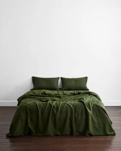 Olive 100% French Flax Linen Pillowcases (Set Of Two) -Bed Series Store PILLOWCASE03 807f8ad4 acd2 455e 8448 da2174a1ad6d
