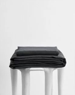 Charcoal 100% Flax Linen Sheet Set
