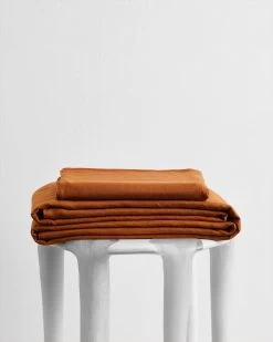 Rust 100% Flax Linen Sheet Set