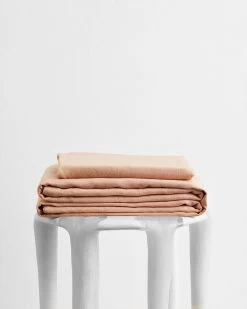 Terracotta 100% Flax Linen Sheet Set
