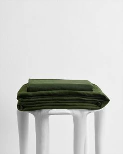 Olive 100% Flax Linen Sheet Set