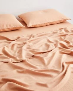 Terracotta 100% Flax Linen Sheet Set -Bed Series Store SHEETSET03 1c6535dc ed6b 469e a8b1 b87c23afd2c4