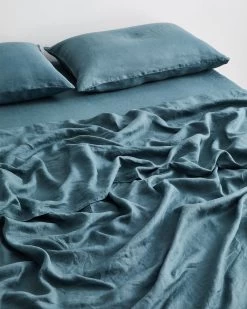 Petrol 100% Flax Linen Sheet Set -Bed Series Store SHEETSET03 b5a93aae 3b74 452b bcfb 9eeb40306864