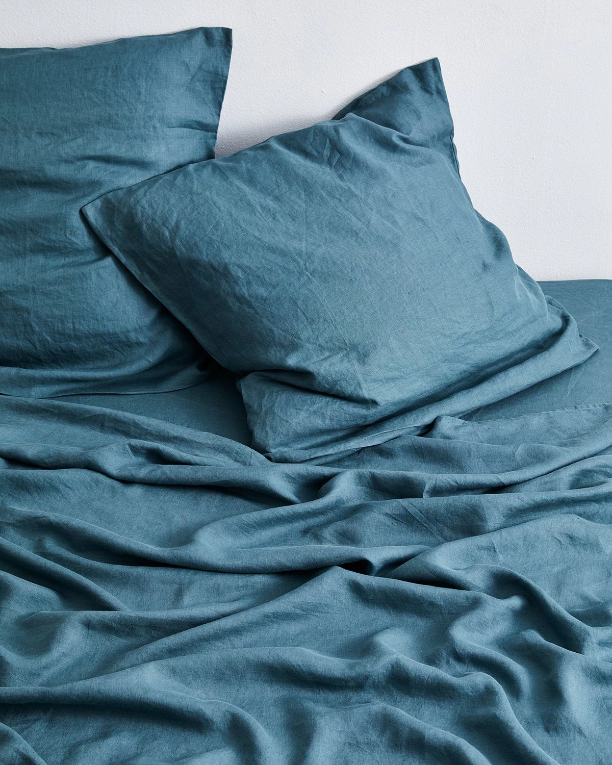 Petrol 100% French Flax Linen European Pillowcases (Set Of Two) 4 Petrol 100% French Flax Linen European Pillowcases (Set Of Two) - Image 2