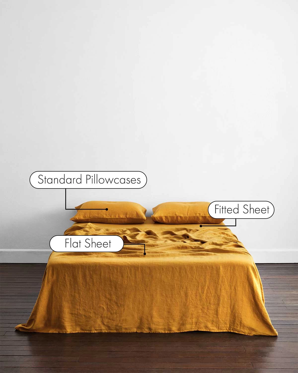 Turmeric 100% Flax Linen Sheet Set 4 Turmeric 100% Flax Linen Sheet Set - Image 2