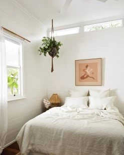 Stripe 100% French Flax Linen Bedding Set -Bed Series Store Stripe Bedding 04