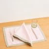 Rosewater & Sage 100% French Flax Linen Trim Napkins (Set Of Four) -Bed Series Store TrimNapkin RosewaterSage 01