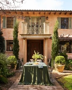 Pistachio & Mineral 100% French Flax Linen Trim Placemats (Set Of Four) -Bed Series Store TrimP PistachioMineral 04