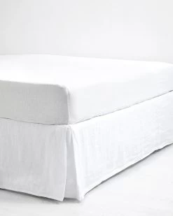 White 100% French Flax Linen Valance
