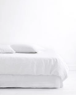 White 100% French Flax Linen Valance -Bed Series Store VALANCEWHITE 04