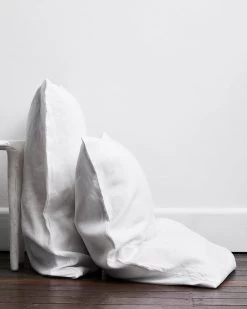 White 100% French Flax Linen Pillowcases (Set Of Two)