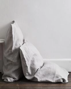 Fog 100% French Flax Linen Pillowcases (Set Of Two)