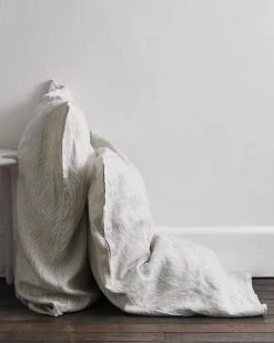 Pinstripe 100% French Flax Linen Pillowcases (Set Of Two)