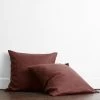 Cacao 100% French Flax Linen European Pillowcases (Set Of Two)