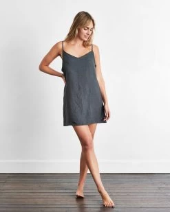 Charcoal 100% French Flax Linen Slip -Bed Series Store cha 04