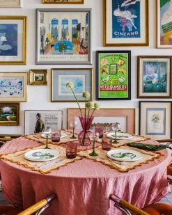 Pink Clay 100% French Flax Linen Tablecloth 13 Pink Clay 100% French Flax Linen Tablecloth -Bed Series Store dani k dining3