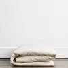 Oatmeal & White Stripe 100% French Flax Linen Duvet Cover -Bed Series Store duvet1