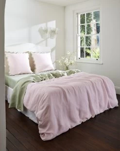 Rosewater & Sage 100% French Flax Linen Scalloped European Pillowcases (Set Of Two) -Bed Series Store euro11