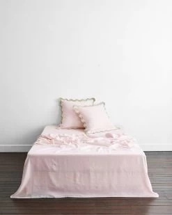 Rosewater & Sage 100% French Flax Linen Scalloped European Pillowcases (Set Of Two) -Bed Series Store euro13