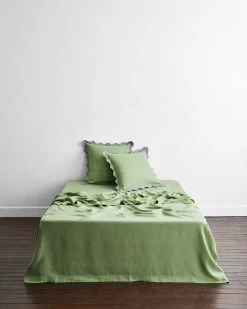 Pistachio & Mineral 100% French Flax Linen Scalloped European Pillowcases (Set Of Two) 8 Pistachio & Mineral 100% French Flax Linen Scalloped European Pillowcases (Set Of Two) -Bed Series Store euro15