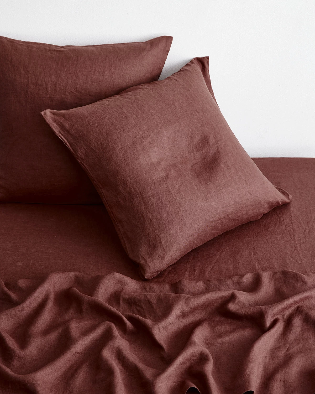 Cacao 100% French Flax Linen European Pillowcases (Set Of Two) 4 Cacao 100% French Flax Linen European Pillowcases (Set Of Two) - Image 2