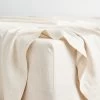Oatmeal & White Stripe 100% French Flax Linen Fitted Sheet -Bed Series Store fit1