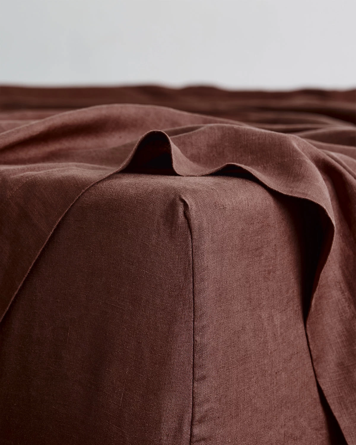 Cacao 100% French Flax Linen Fitted Sheet 3 Cacao 100% French Flax Linen Fitted Sheet