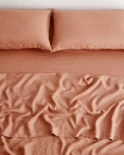 Hazelnut 100% French Flax Linen Fitted Sheet -Bed Series Store fitted 02