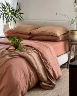 Hazelnut 100% French Flax Linen Bedding Set 13 Hazelnut 100% French Flax Linen Bedding Set -Bed Series Store hazelnut bedding