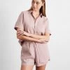 Lavender 100% French Flax Linen Short Sleeve Shirt