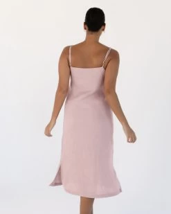 Lavender 100% French Flax Linen Midi Dress -Bed Series Store lavender 04 0242cabd 0384 406a 92c2 2a1ede8676bf