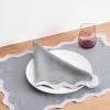 Mineral & Lilac 100% French Flax Linen Scalloped Napkins (Set Of Four) -Bed Series Store lilacscalloepdnapkins