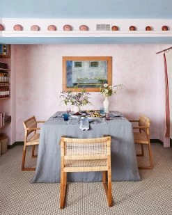 Mineral & Lilac 100% French Flax Linen Scalloped Napkins (Set Of Four) -Bed Series Store lilacscalloped campaign3