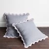Mineral & Lilac 100% French Flax Linen Scalloped European Pillowcases (Set Of Two) 2 Mineral & Lilac 100% French Flax Linen Scalloped European Pillowcases (Set Of Two) -Bed Series Store lilacscallopedeuro3