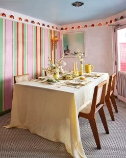 Limoncello 100% French Flax Linen Tablecloth -Bed Series Store limon3