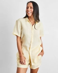 Limoncello 100% French Flax Linen Shorts -Bed Series Store limoncello sshirt 02 481c8cd5 f8cb 44d4 b082 615d16eb3cf2