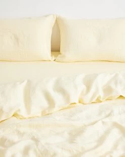 Limoncello 100% French Flax Linen Bedding Set 10 Limoncello 100% French Flax Linen Bedding Set -Bed Series Store limoncello beddingset 02