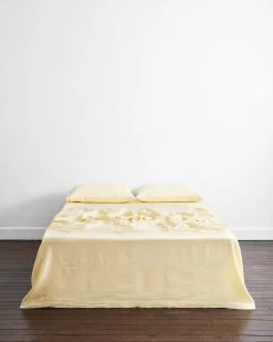 Limoncello 100% French Flax Linen Flat Sheet