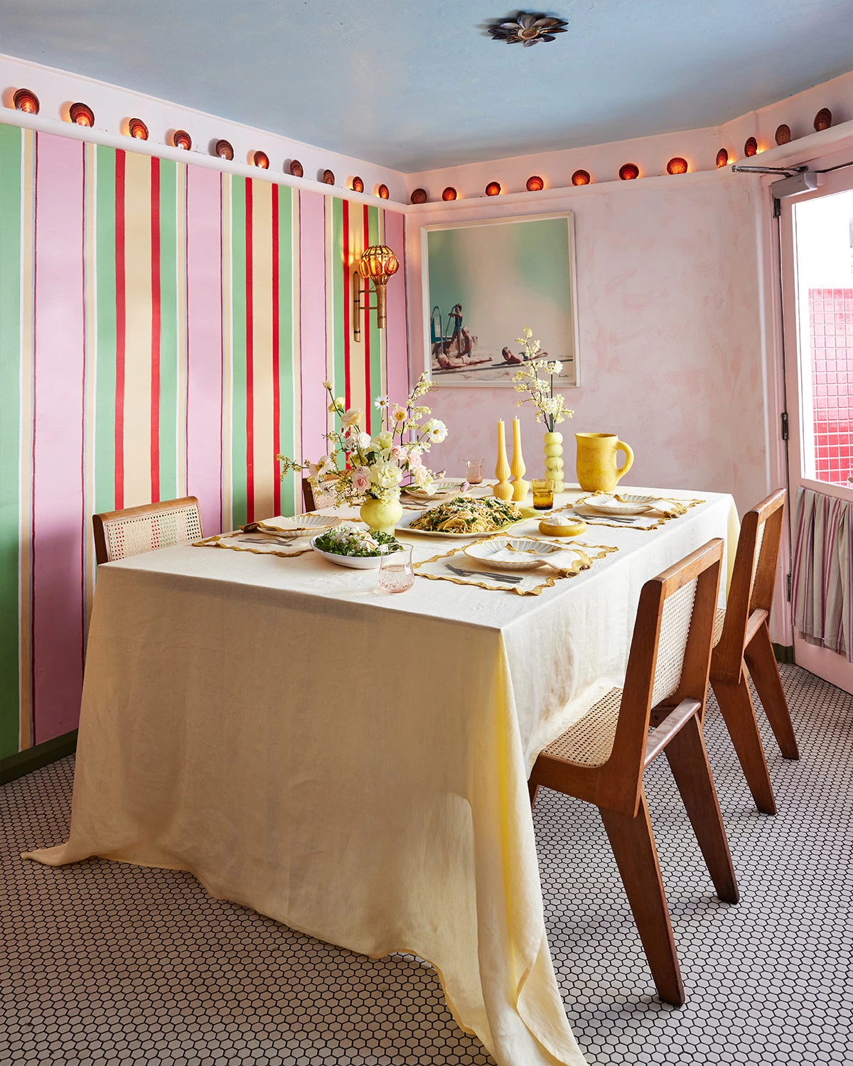 Limoncello & Turmeric 100% French Flax Linen Scalloped Placemats (Set Of Four) 6 Limoncello & Turmeric 100% French Flax Linen Scalloped Placemats (Set Of Four) - Image 4