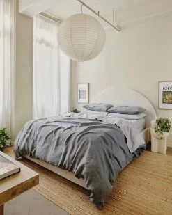 Fog 100% French Flax Linen Fitted Sheet -Bed Series Store mineral fogbeddingset 01 89d966b3 9f8a 45f0 864d dbeaf3c45383