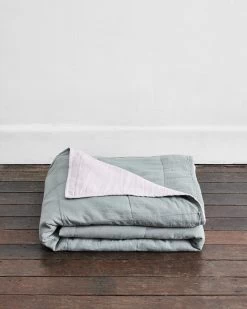 Mineral & Lilac Two-Tone Quilt -Bed Series Store minlil 1