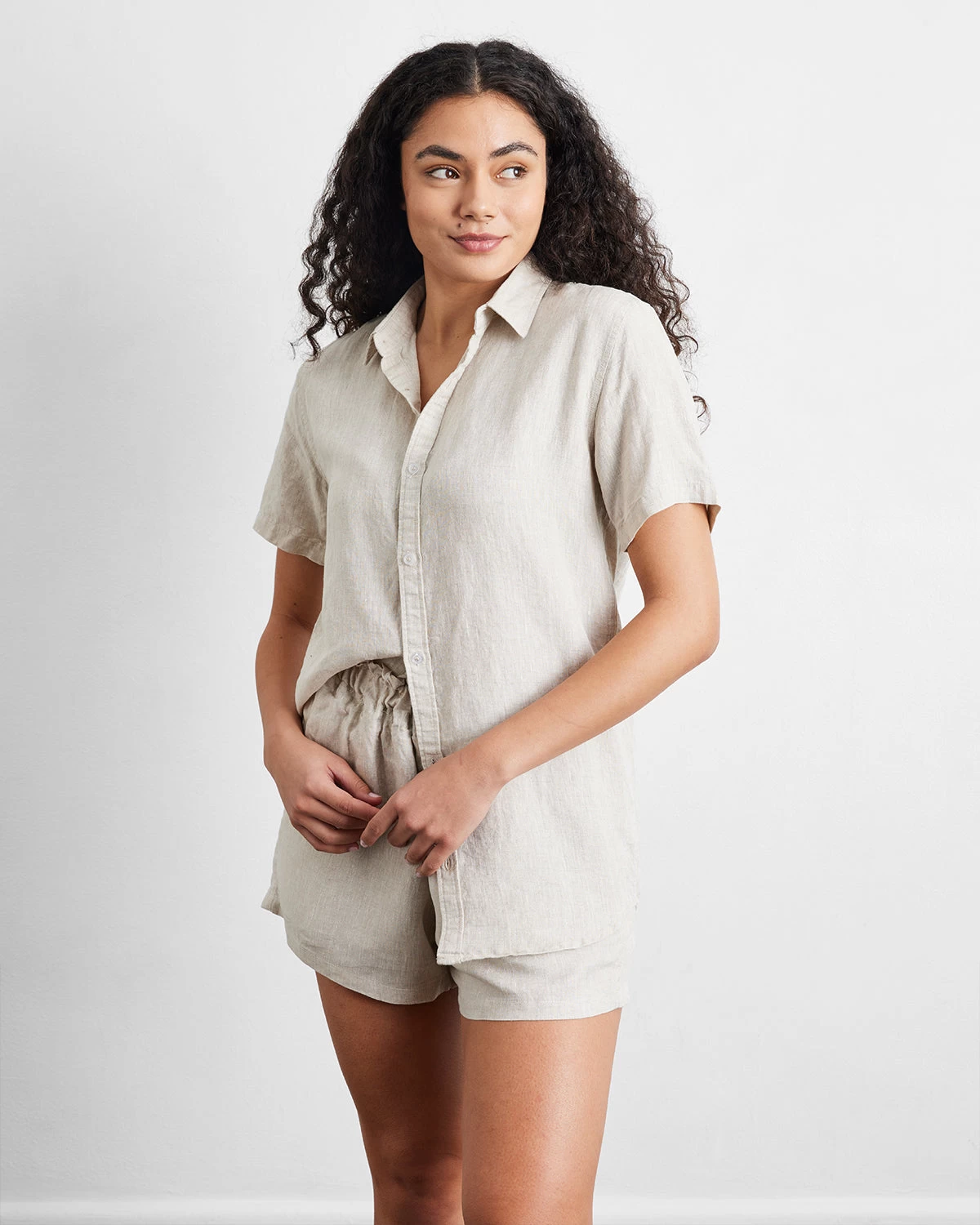 Oatmeal Short Sleepwear Set 4 Oatmeal Short Sleepwear Set - Image 2