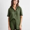 Olive Short Sleepwear Set -Bed Series Store olive top 02 b7a7252d 9967 4c0d 8ff4 ee1f5d72f029